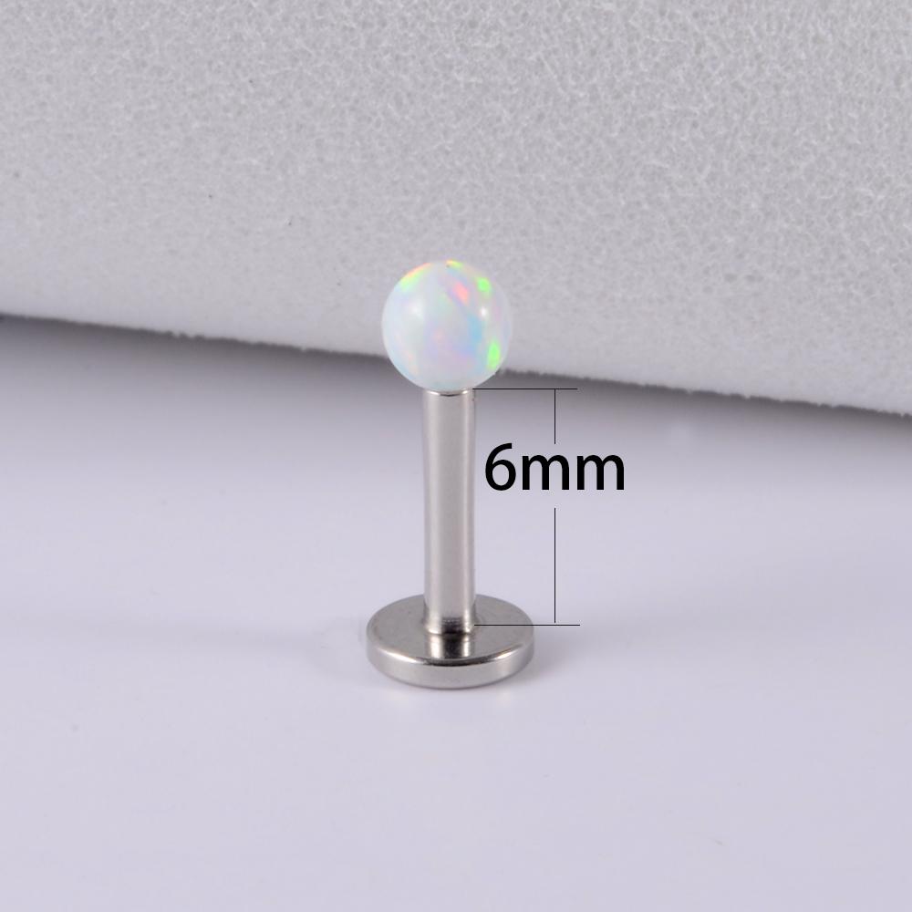 1PC 361L Surgical Steel Opal Ball Lip Stud Internally Threaded 3mm Opal Labret Ear Tragus Cartilage Helix Daith Earring Piercing 4