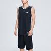 Li Ning Sports Basketball Series Logo Color Block Knitted Jersey Casual Sports Suit Men Suit Black AATP001-2
