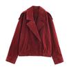 Foreign Trade Wholesale Autumn New Women's Fashionable European and American Style Versatile Long-sleeve Suede Leather Jacket