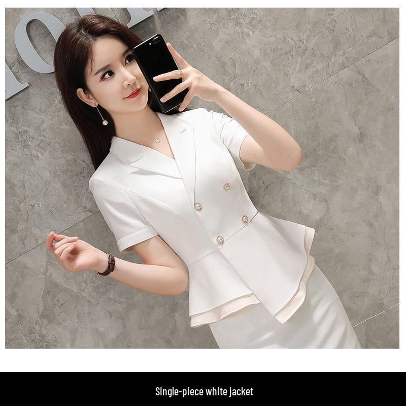 

2026 Summer Women s Professional Two-Piece Short-Sleeve Skirt Suit - New Fashion OL Workwear 3XL (131-138 jin)
