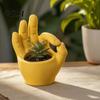 Modern Home Office Ornament 3D Printed Hand Gesture Planter, OK Finger Flower Pot, Fun Plant Container Cute Small Cactus for Desk Decor Artistic Shape
