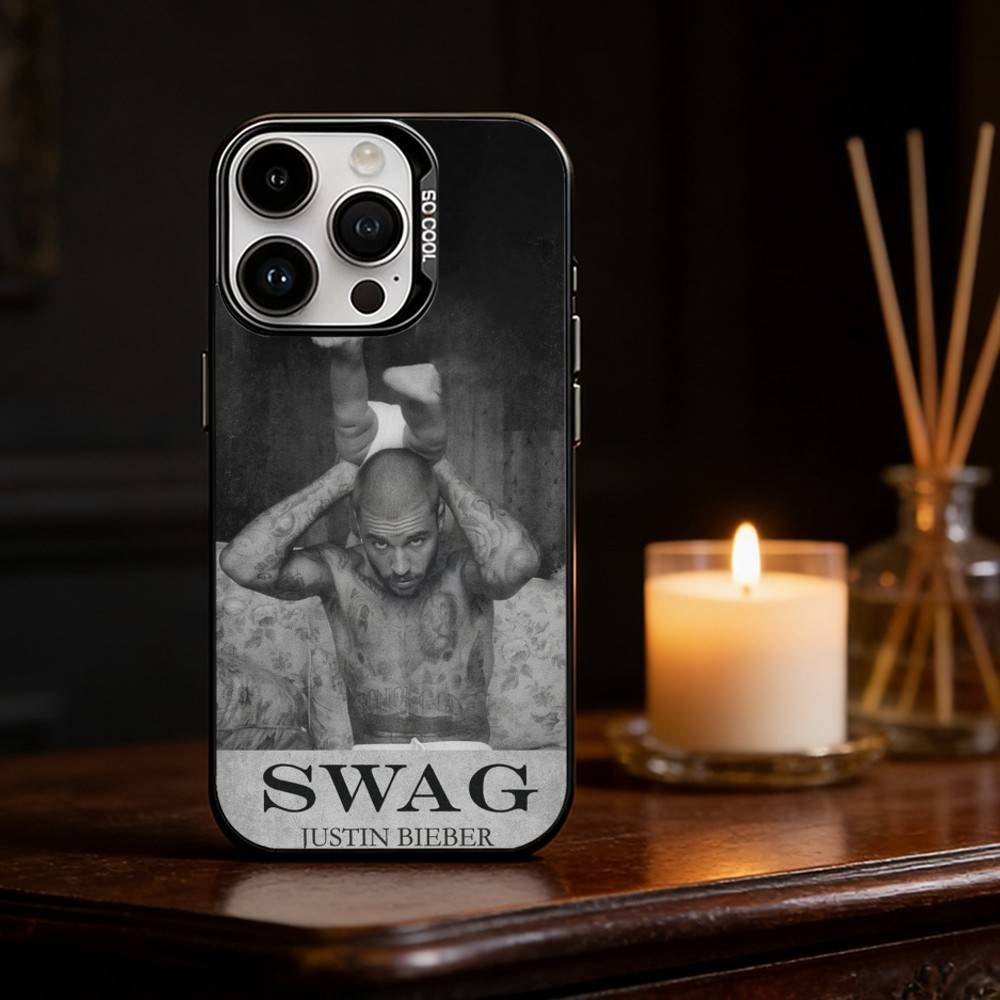 Swag J-Justin B-Bieber Phone Case For iPhone 17 16 15 14 13 12 11 Pro Max Plus Silver Matte Black Cover