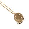 Vintage Color Fringed Pendant Copper Alloy Gold-Plated Green Necklace Earrings Niche Designer Women'S Models
