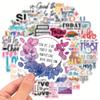52pcs Motivational Quote Graffiti Decoration Stickers for Laptop Water Bottle Luggage Helmet Skateboard Stationery Motorcycle