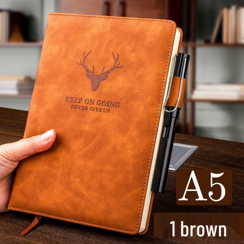 Extra Thick Magnetic Leather Business Notebook with Buckle