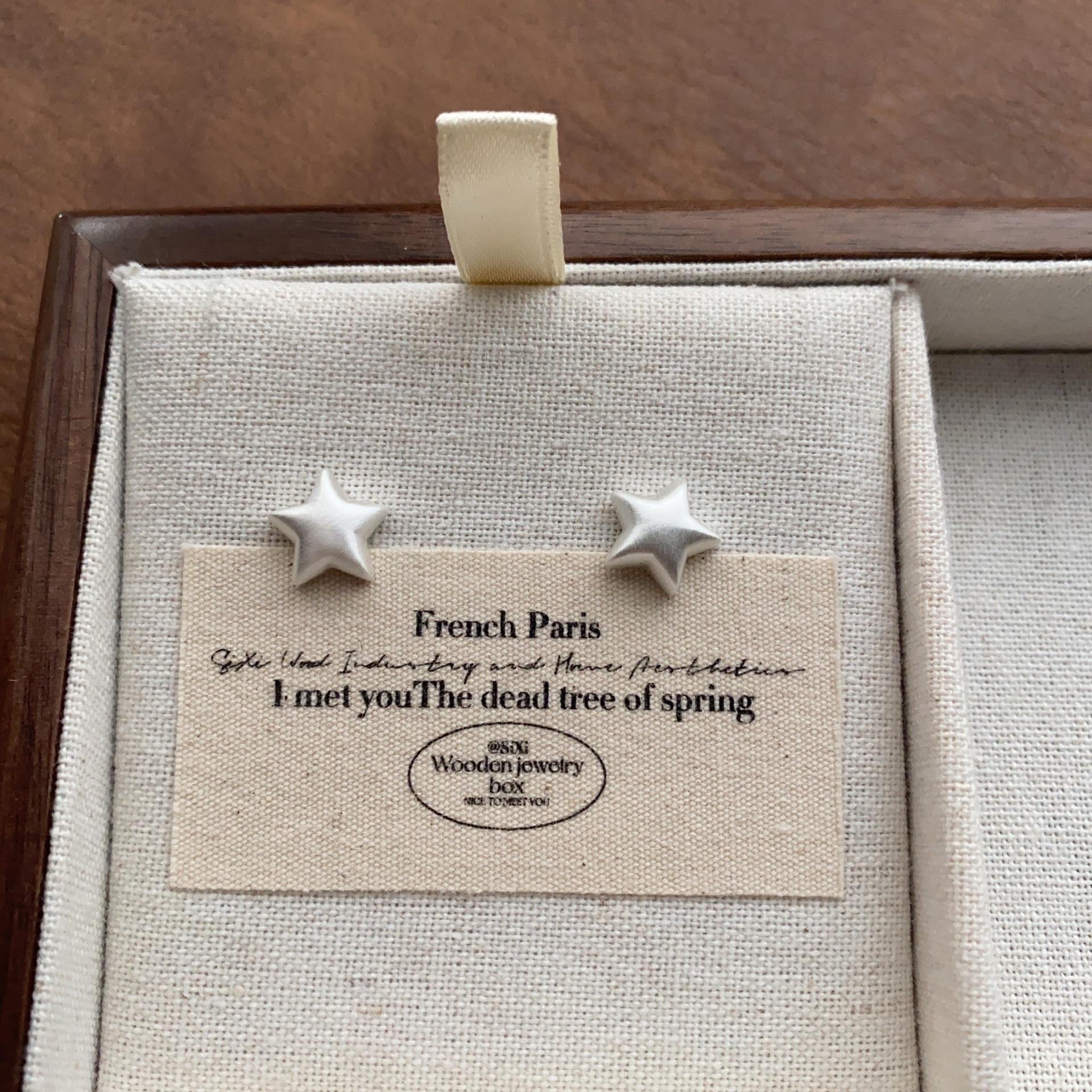 

Simple metal star stud earrings retro sweet cool light luxury fashion versatile personality advanced sense daily earrings women