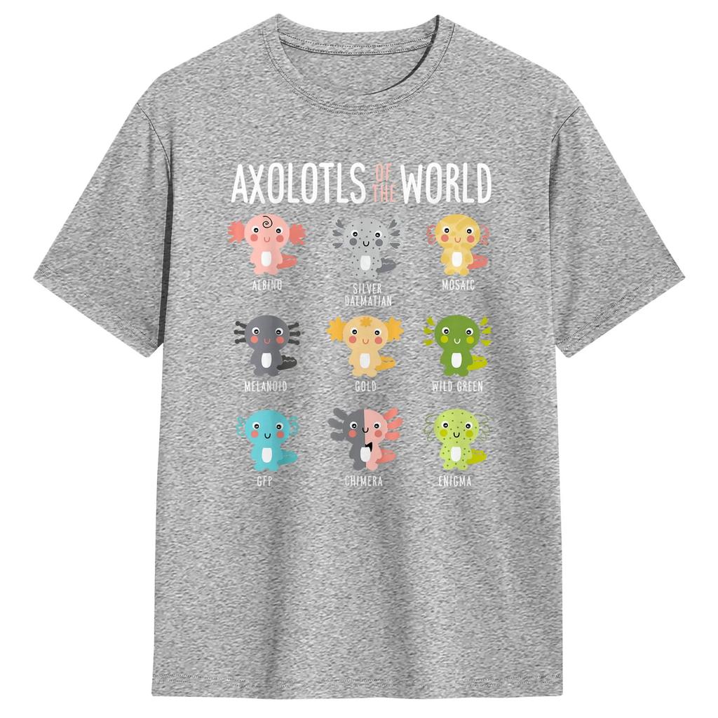 Axolotls Of The World Axolotl Amphibian Animal Lovers TShirt Summer Cotton TShirts For Male Short Sleeve Streetwear Top Tees