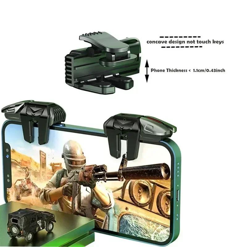 G21 Six Fingers Mobile Phone Game Trigger for PUBG Aim Shooting L1 R1 ABS Key Button for IOS Android Universal Gamepad Joystick 5
