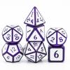 Cusdie Metal Glitter Dices DND 7Pcs Frame Solid D&D Dice D4-D20 Polyhedral Dice Set for Role Playing Game Pathfinder TRPG