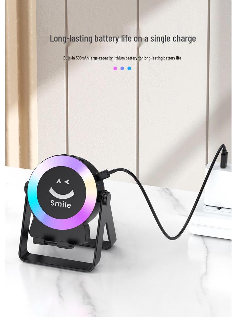 Cross-Border Bluetooth Speaker with Induction Stand, Tech-Sense, Breathing Light, Rechargeable for Outdoor & E-Sports.