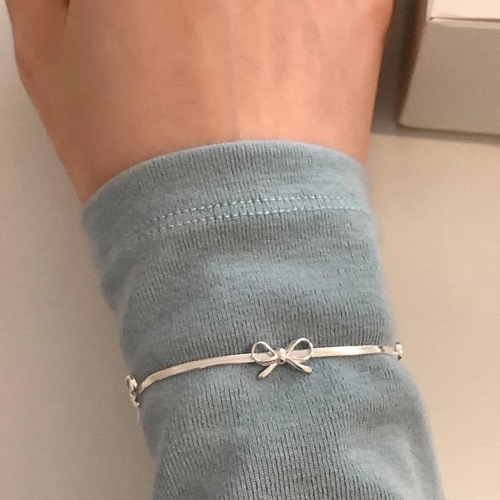 Popular 925 Silver Bow Bracelet: Elegant High-End Design for Women