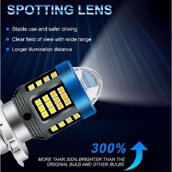 2X H4 Motorcycle Headlight Bulbs High Beam Low Beam Lamp 12V DC 6000K