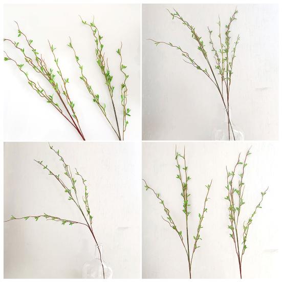 Yousheng Fake Green Leaves Stems Lifelike Simulated Leaves Branch Artificial Faux Greenery Branches for Vase Filler Home Office Wedding
