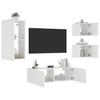 4 piece TV wall unit with LED lights white
