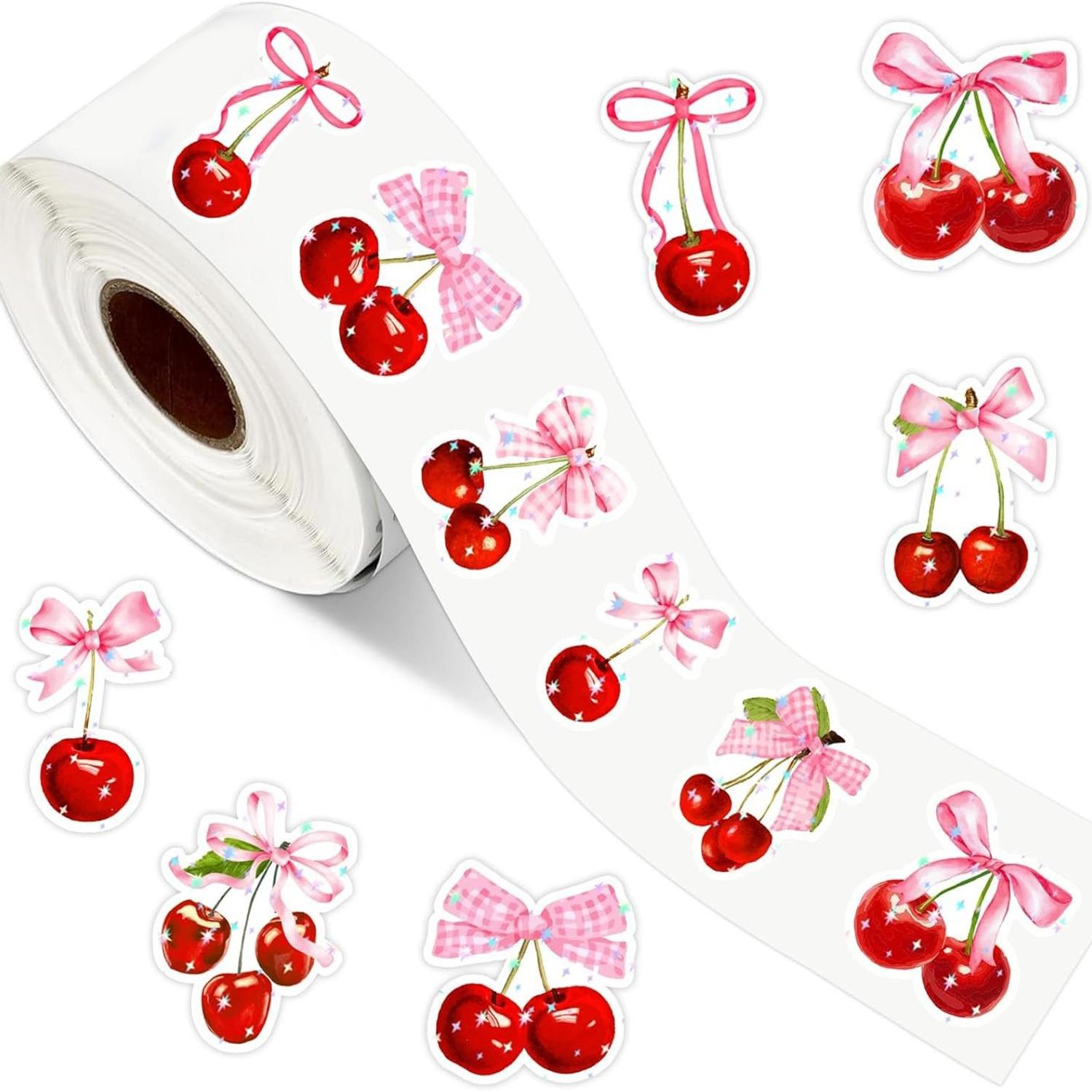 50-200Pcs High-Quality Cherry High-Quality Pattern High-Quality Stickers High-Quality Baking High-Quality Birthday High-Quality Wedding High-Quality