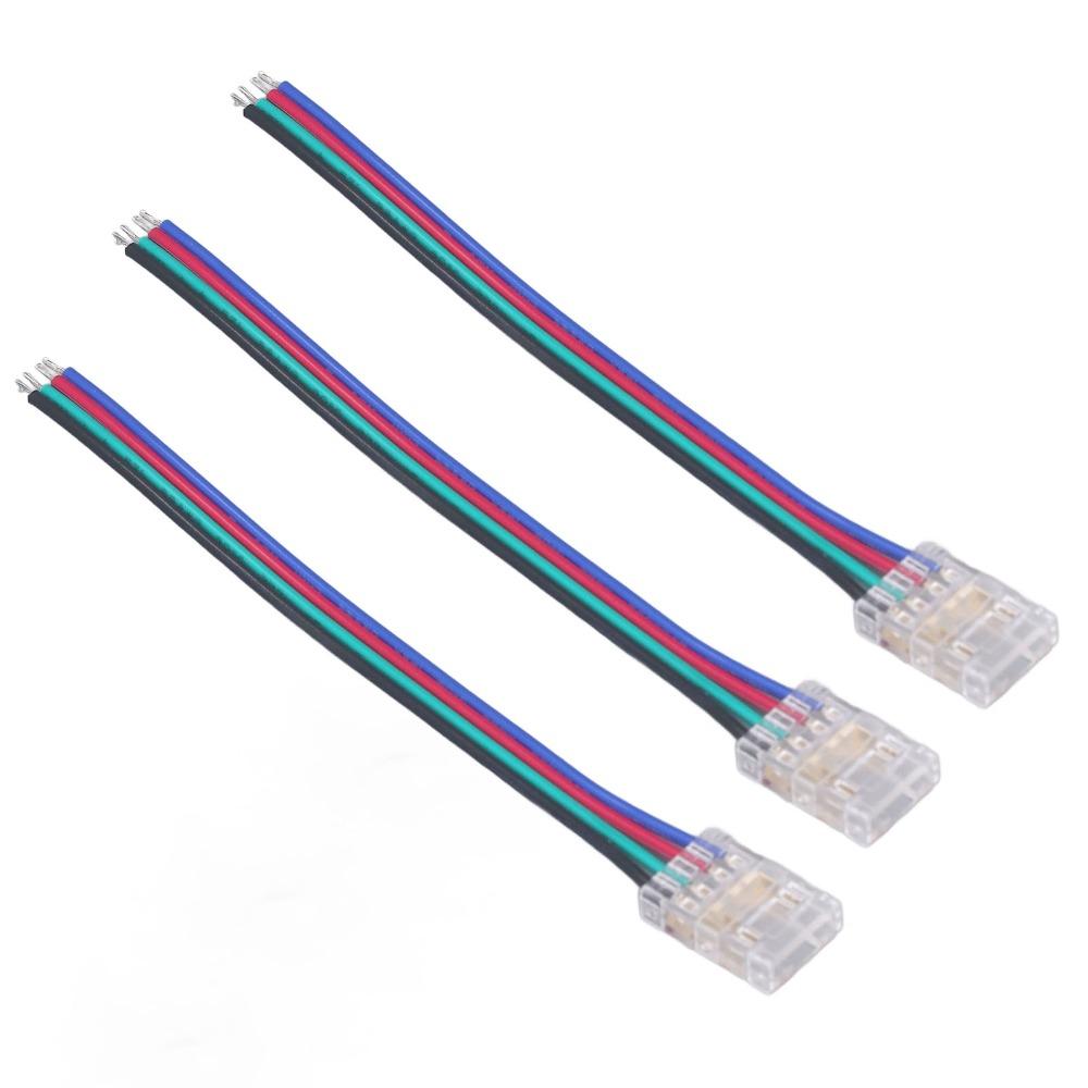 10pcs 4PIN COB LED Connectors 10mm Wire to Strip Connectors RGB Light Connectors For Home Party