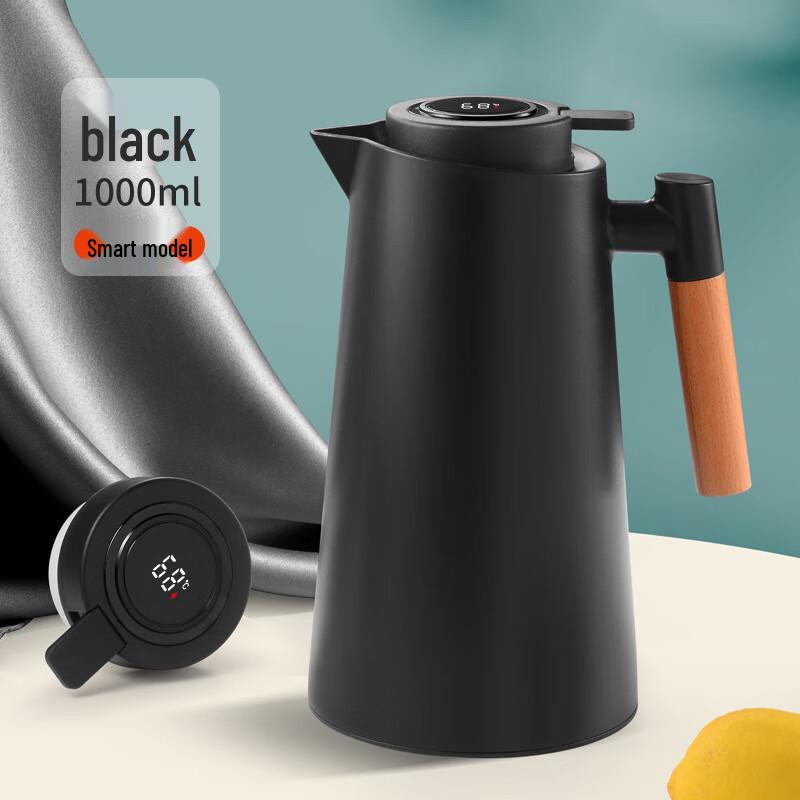 Yibojiangzhi 1000ml Glass Lined Insulated Thermos with Temp Display