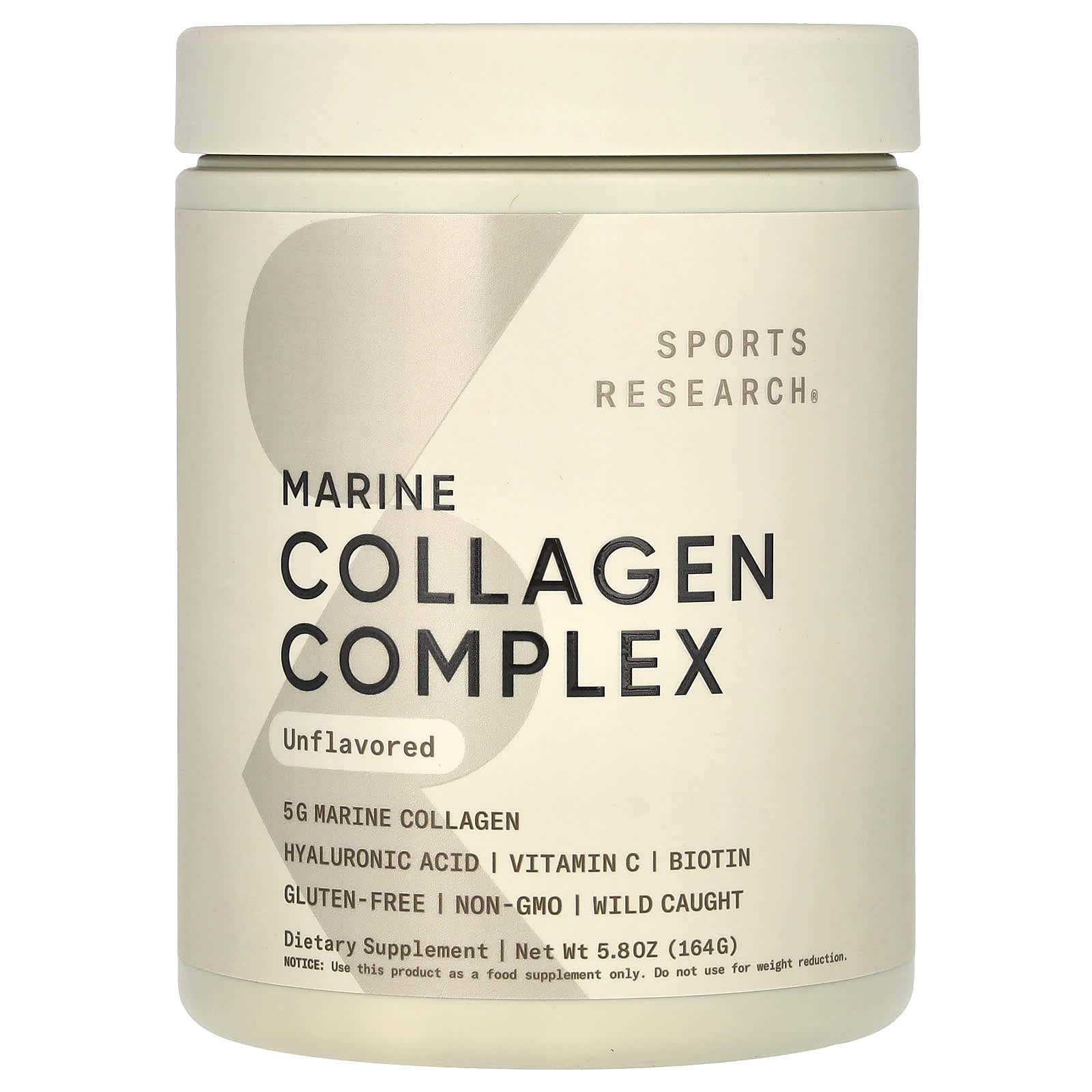 

Marine Collagen Complex, Unflavored, 164G(5.8Oz)