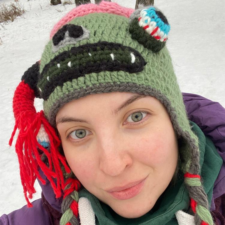 

Хэллоуинский чехол для головы Trick and Trick Dress Up Вязаный чехол для головы Monster Brain