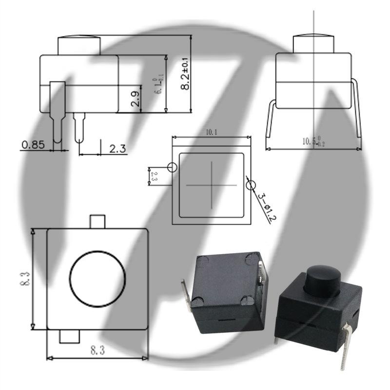 12x12 LED Flashlight Desk Lamp with Self-Locking Power Switch