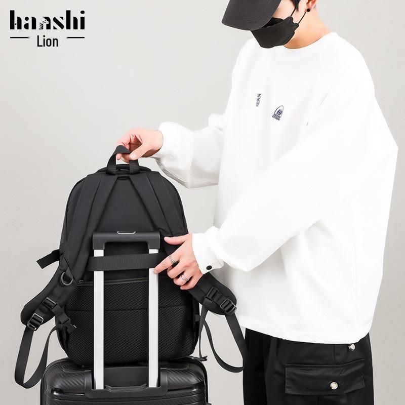Trendy High-Capacity Nylon Backpack for Men and Women - Casual Travel and Computer Bag