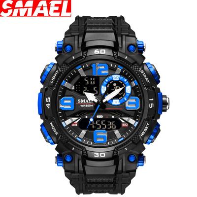 Quartz Watch For Men Watch 50M Waterproof Stopwatch Dual Display LED Watches Male Clock Sport Watches Digital Military Army Clock