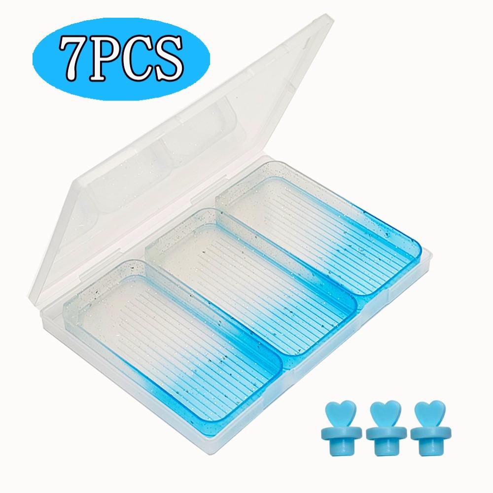 

4/7/13 шт. Лотки для алмазного живопису з градієнтом великої ємності Контейнер для зберігання свердла для нейл-арту Blue-7Pcs