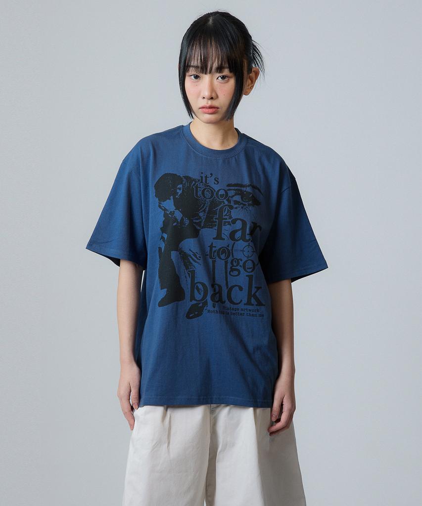 Nasttingijeubeleoldaenmi Vintage Artwork Tee_Deep Blue