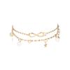 Exclusive For Summer Jewelry, Women'S Alloy Anklet 8-Character Double-Layer Star Anklet, Beautiful Leg Jewelry