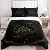 Magic Astrology Esoteric Gold Print Three Piece Set Fashion Bedding Article Children Or Adults For Beds Quilt Covers Pillowcases