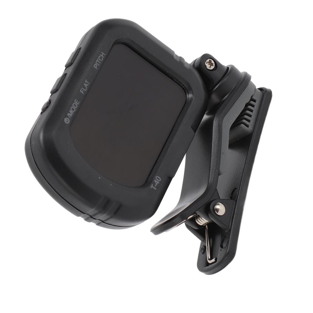 Clip On Guitar Tuner Black LCD Display A0 27.5Hz to C8 4186Hz Quick Response Violin Tuner for Bass U