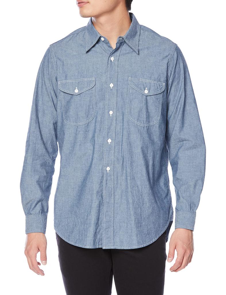 Lee Official Long Sleeve Denim Work Size XL Men's Shirt, Navy,