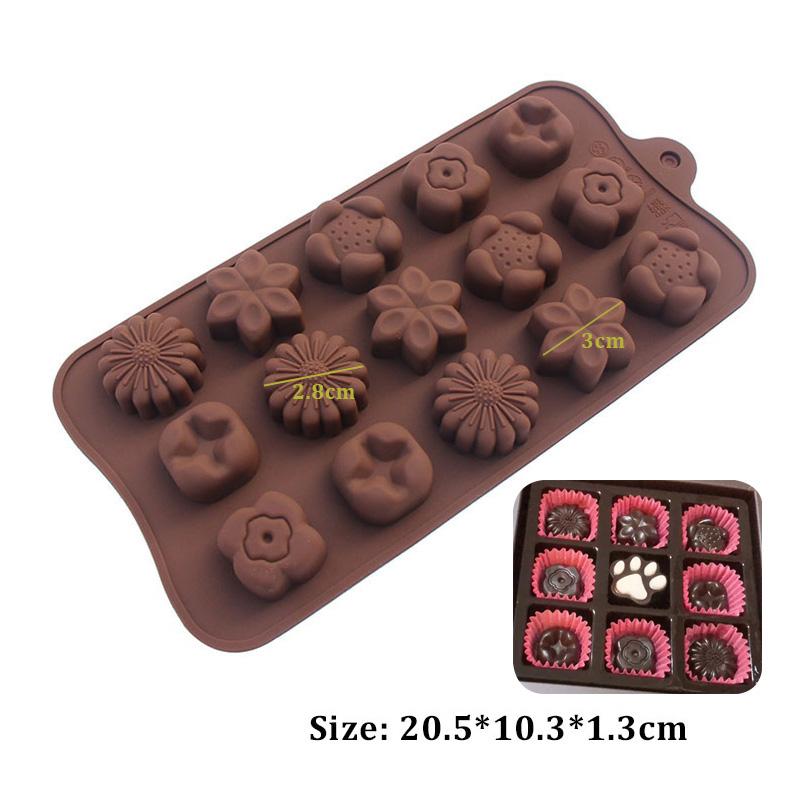 Handmade Chocolate Mould Candy Jelly Pudding Mold Flower Animal Heart Shape Silicone Moulds Baking Tool