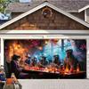 Large and Bright Polyester Outdoor Decorations for Halloween and Festivals - Ghost Skull Castle Party Garage Banner