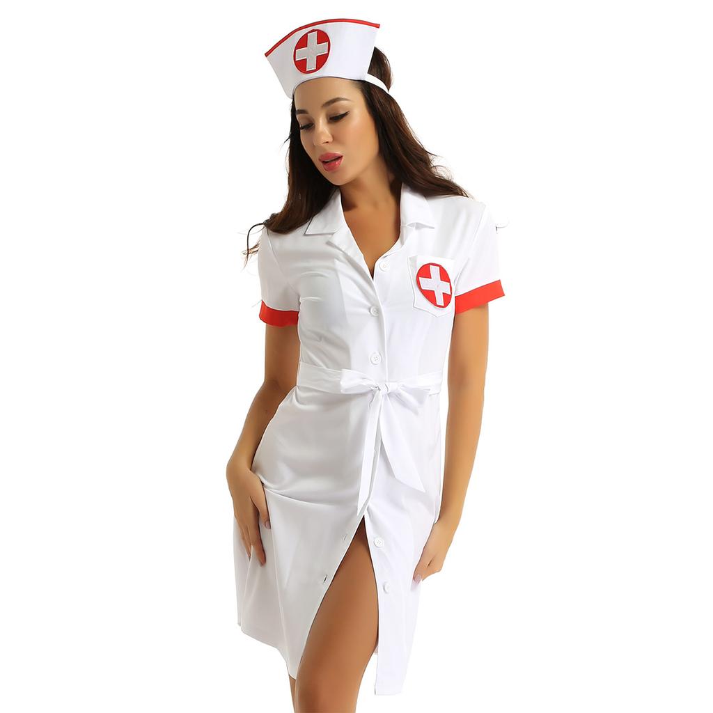 3ks Sexy kostým zdravotní sestry Halloween Cosplay Lingerie Set Oblečení Cosplay Kostým Ženy Sexy Uniforma Tematická Párty