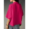 Women's, Summer New Style, Short Sleeved, Lapel, Casual, Loose Fit, Top, Solid Color Shirt