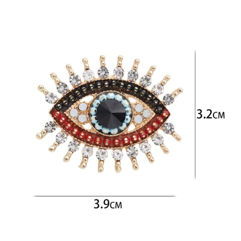 Rhinestone Office Brooch Badge Eye Shaped Pin Fashion Accessory for Parties Trendy Gifts Jewelry
