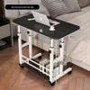Adjustable Multi-Layer Bookshelf & Movable Laptop Table with Wheels