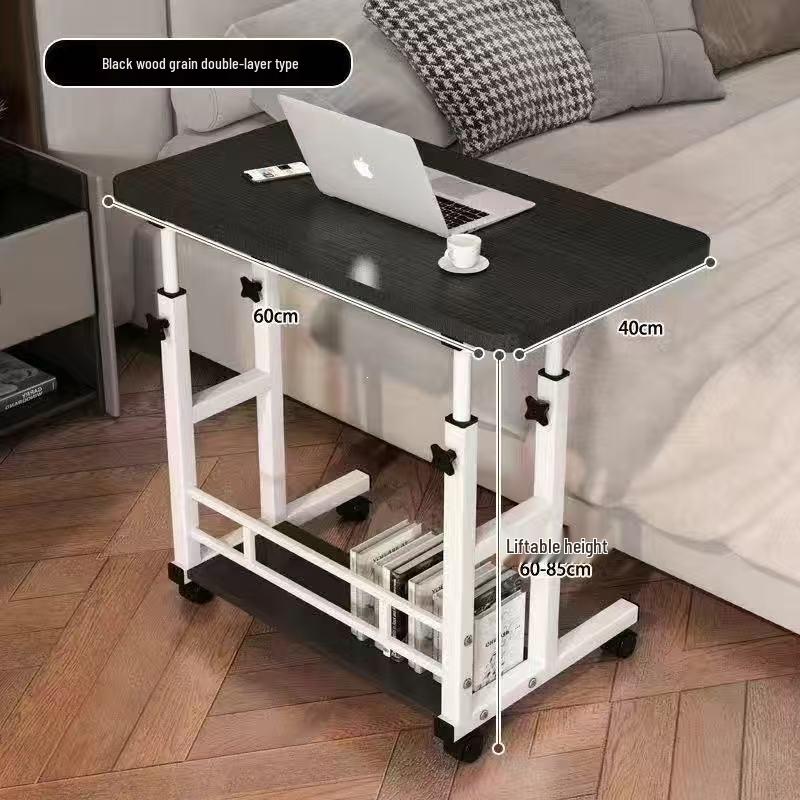 Adjustable Multi-Layer Bookshelf & Movable Laptop Table with Wheels