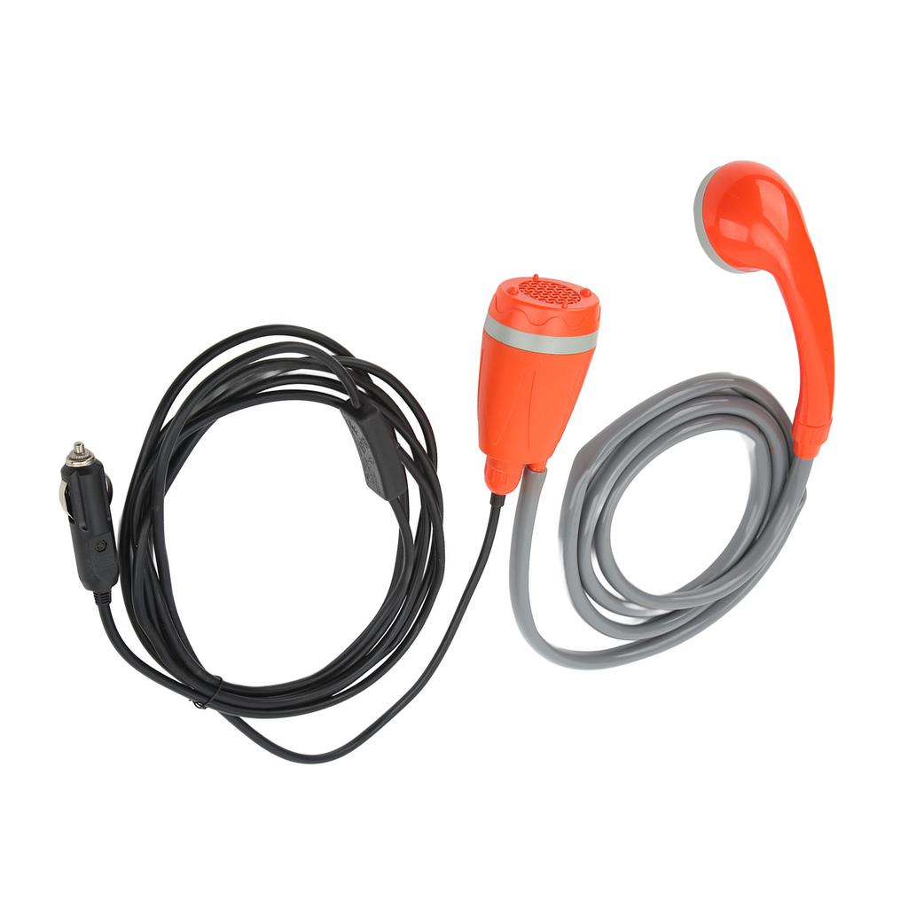 Outdoor Pump Shower Head Portable Handheld 3.5L min Cigarette Lighter Adapter for Camping Hiking Car Washing