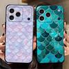 Mermaid Scale for iPhone 15 16 14 Plus 13 12 11 17 Pro Max 17 Air Black Soft Phone Cover