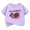 Y2k Strawberry Funny T Shirts 90s Short Sleeve Kids Childrens Tshirt Boys Girls Summer Spring Casual Top Tee Shirt