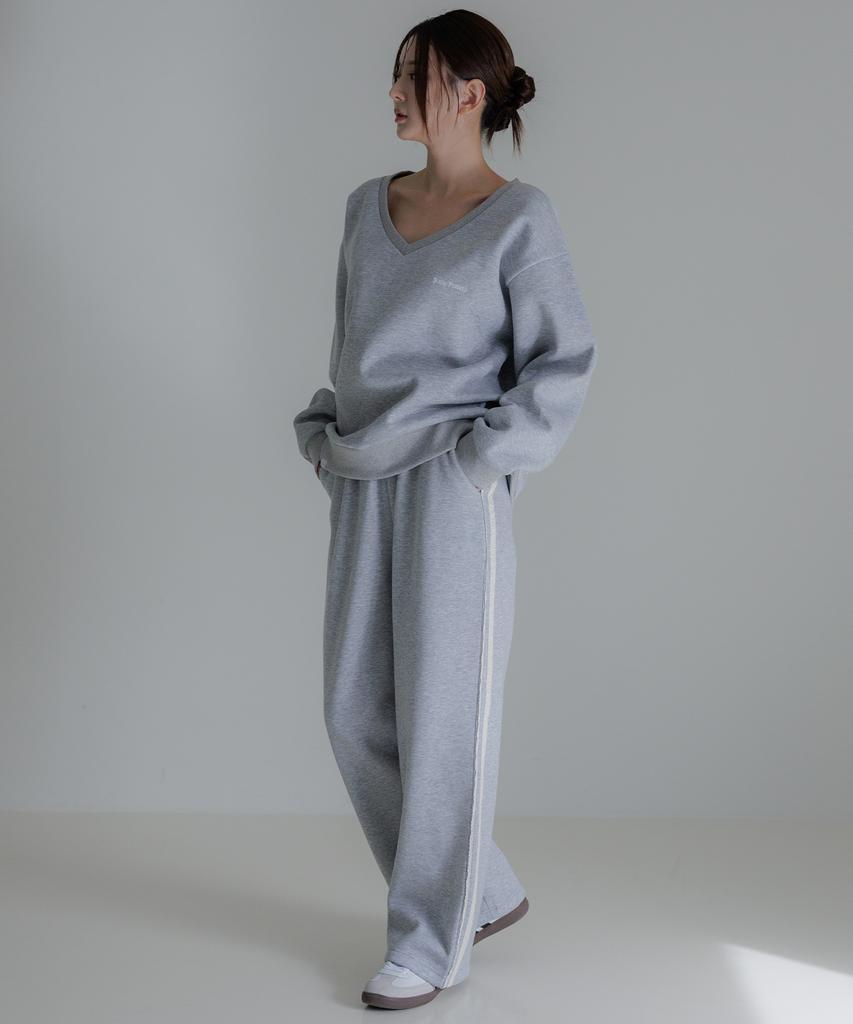 KITTY POTTERY Lace Line Tape Sweatpants Melange Grey