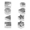 24Pcs Biscuit Mold Set Stainless Steel Mini Cookie Cutter Metal Fondant Cutter Geometric Shape for Cake Snack
