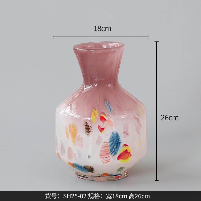 Розовая Стеклянная Ваза Неправильная Граффити Градиентная Цветочная Ваза Гидропоника Террариум Ваза для Цветов Аксессуары для Украшения Дома