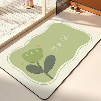 Household Small Fresh Mat Entry Door Door Anti-slip Wear Mat Bathroom Bathroom Door Soft Diatom Mud Mat