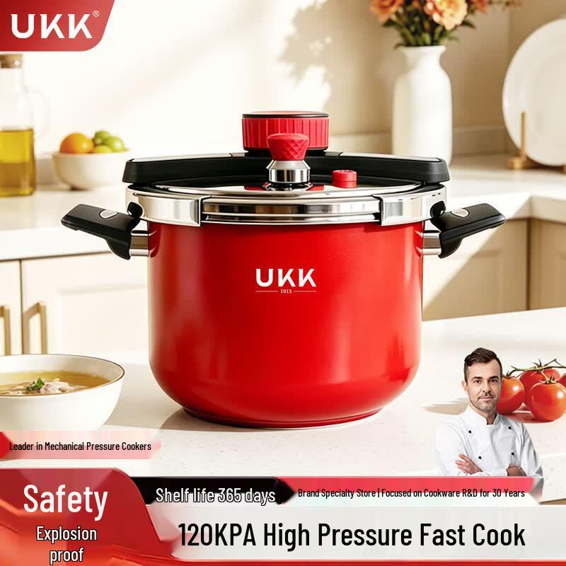 UKK One-Hand Open Stainless Steel Pressure Cooker