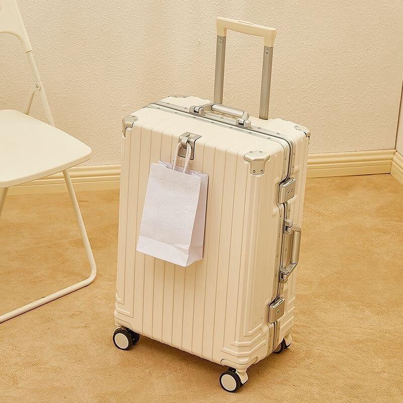 KANDEXS Women s Stylish Aluminum Frame Luggage 28 inch