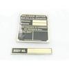 Hillman Motor Car Chasis/Engine Data Brass Plate |Fit For