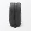 MUJI Wrinkle Nylon Dark Size 15 X 9 X 84473920 Wide-Opening Pouch, Gray, M, Approx. 4.5 Cm,